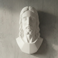 Jesus Relief Weiß – Christliche Wanddeko & Skulptur - Bild 1